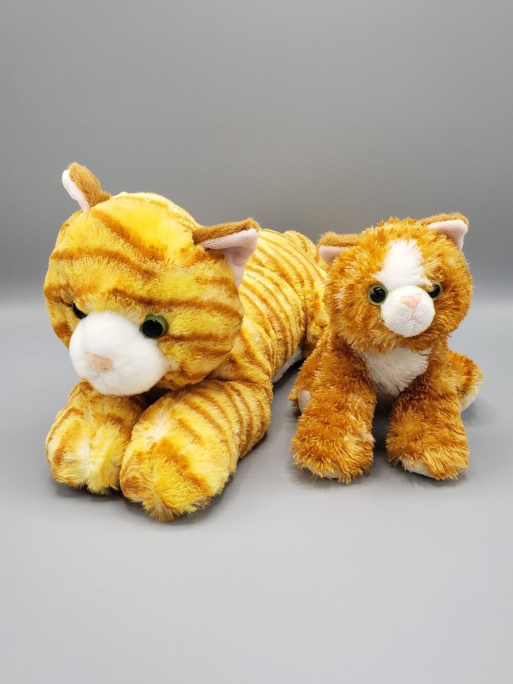 Lot of 2 Aurora Plush Orange Cat 12" Ginger Flopsie 2024 and 8" Molly Mini 2021